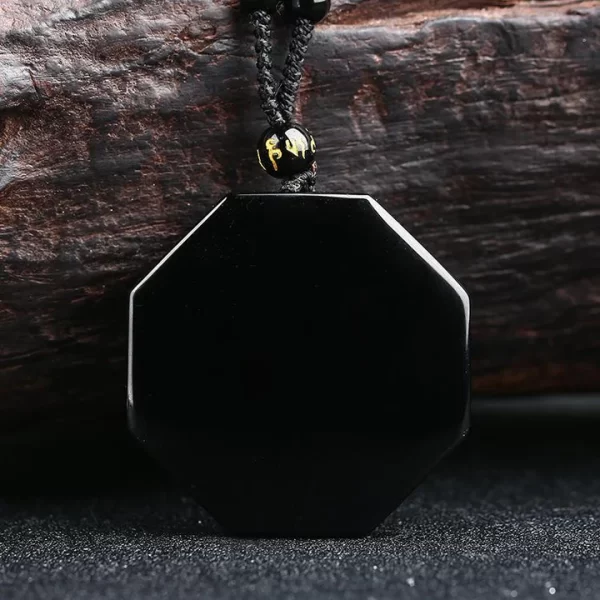 Obsidian Yin and Yang Necklace