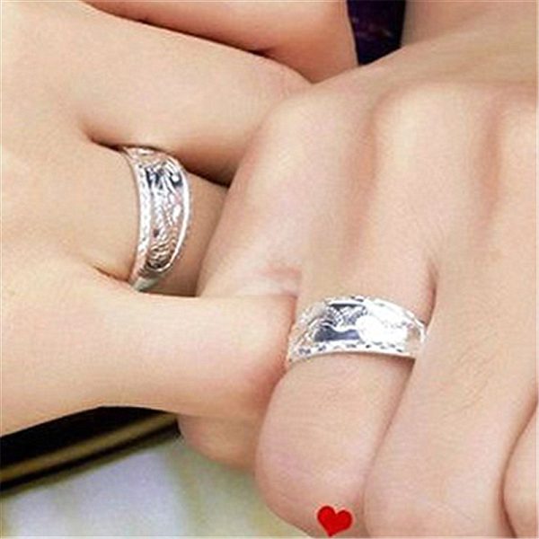 Silver Dragon and Phoenix Rings