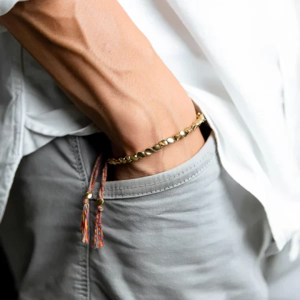 Tibetan Copper Beads Bracelet Handmade - For Healing, Strength & Protection - Image 2