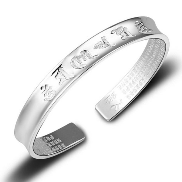 Tibetan Mantra Cuff Bracelet with Heart Sutra