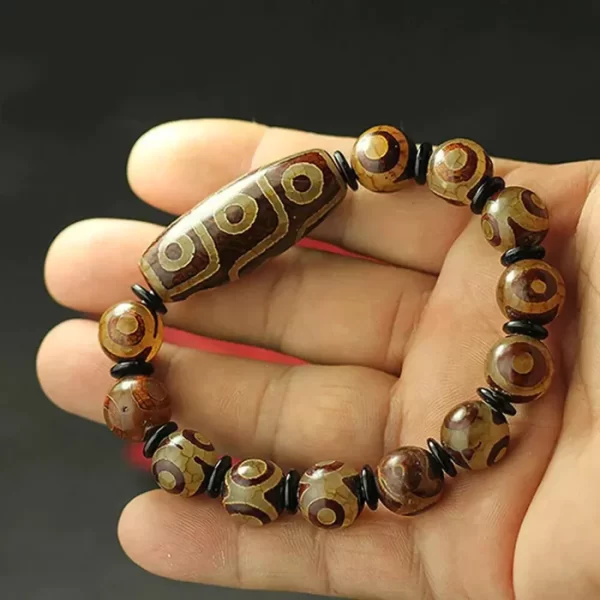 Tibetan Nine-Eye Dzi Bead Bracelet