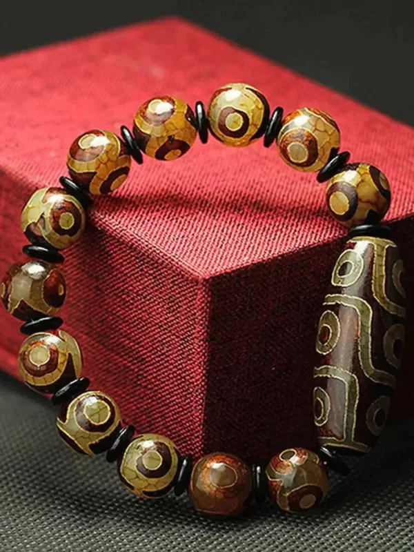 Tibetan Nine-Eye Dzi Bead Bracelet