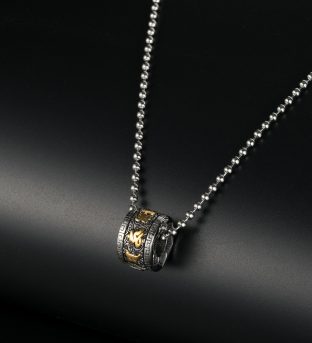 Titanium Steel Buddhist Mantra Necklace