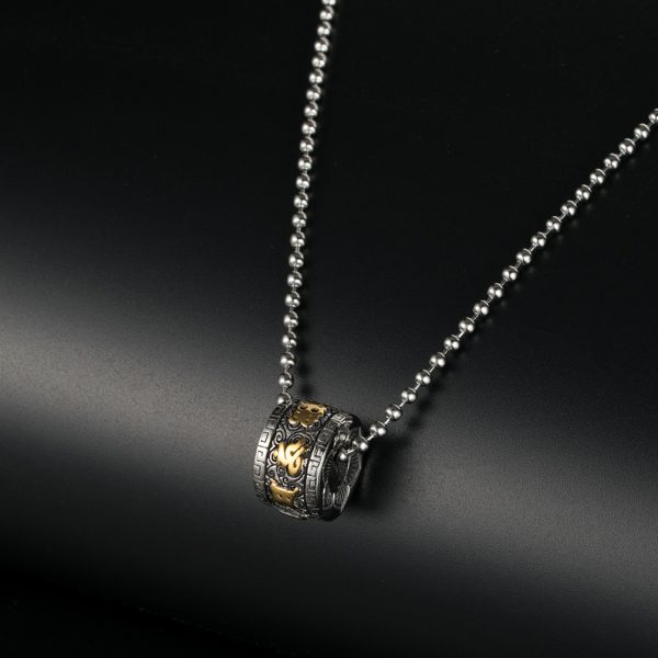 Titanium Steel Buddhist Mantra Necklace