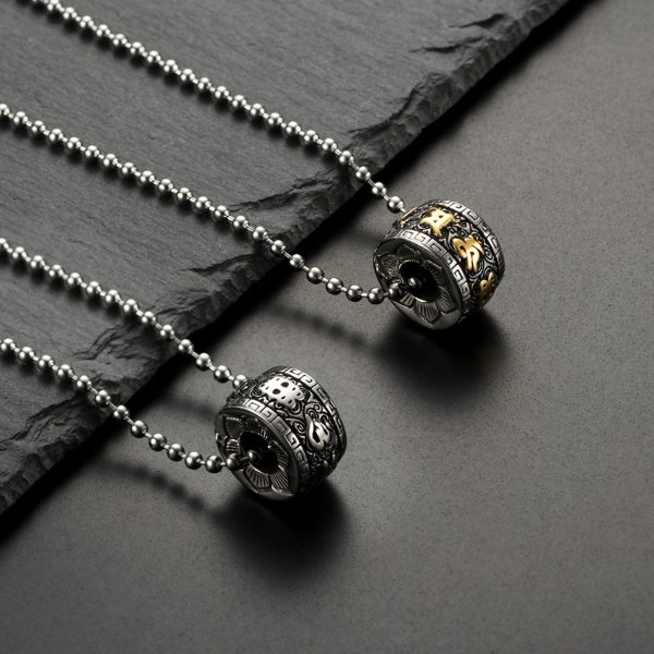 Titanium Steel Buddhist Mantra Necklace
