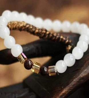 White Chalcedony Positivity Bracelet