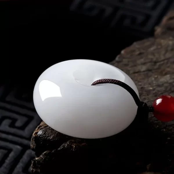 White Jade Disk Necklace