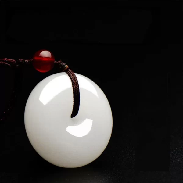 White Jade Disk Necklace