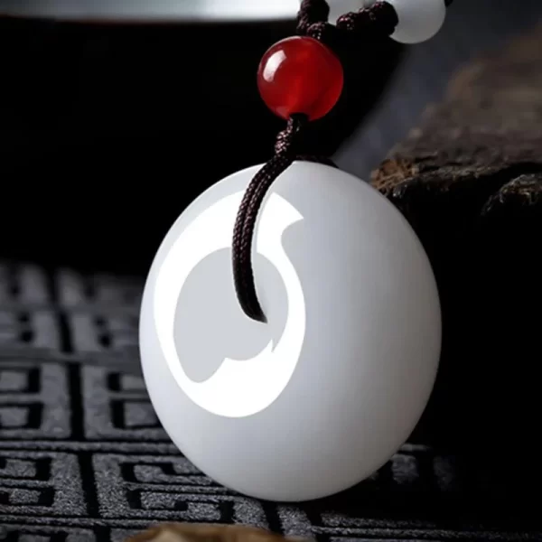 White Jade Disk Necklace