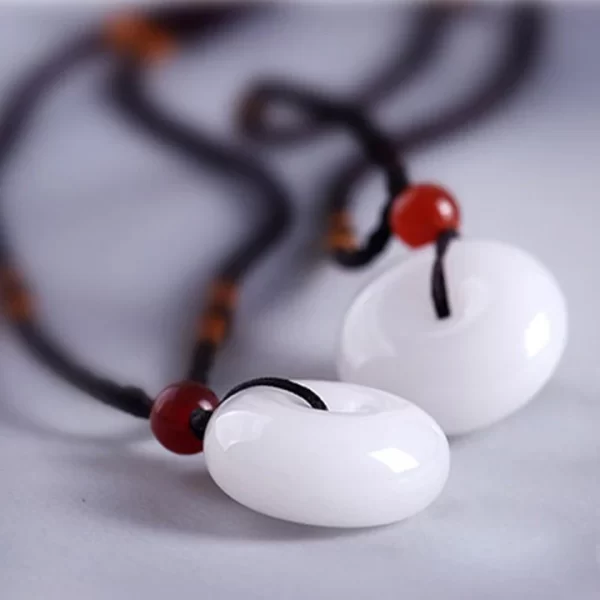 White Jade Disk Necklace