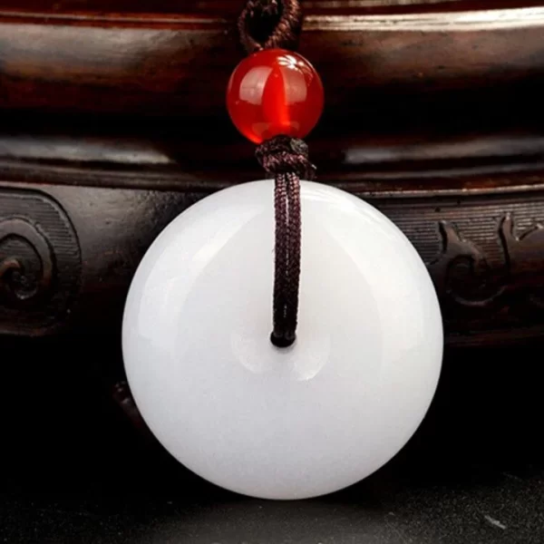 White Jade Disk Necklace