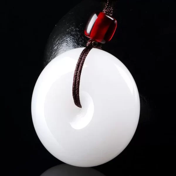 White Jade Disk Necklace