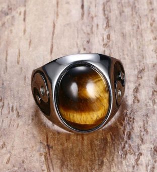 Yin Yang Tiger’s Eye Ring