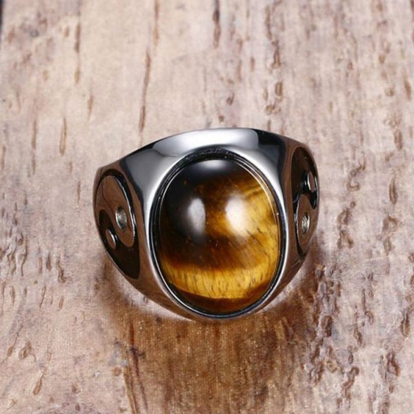 Yin Yang Tiger’s Eye Ring