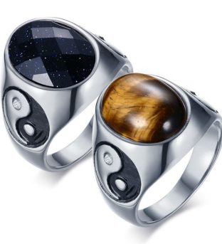 Yin Yang Tiger’s Eye Ring