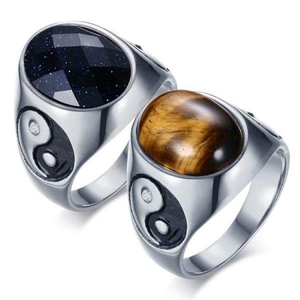 Yin Yang Tiger’s Eye Ring