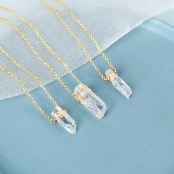 white crystal column pendant