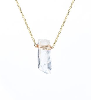 white crystal column pendant