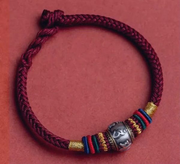 Feng Shui Bliss Tibet Handmade Om Mani Padme Hum Luck Protection King Kong Knot Braided Bracelet