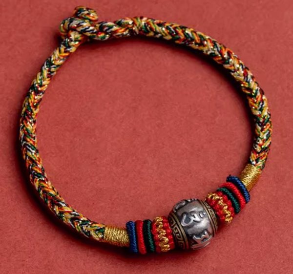 Feng Shui Bliss Tibet Handmade Om Mani Padme Hum Luck Protection King Kong Knot Braided Bracelet