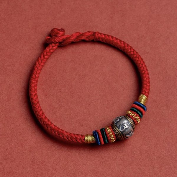 Feng Shui Bliss Tibet Handmade Om Mani Padme Hum Luck Protection King Kong Knot Braided Bracelet