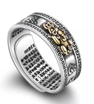 Feng Shui Pixiu Mantra Ring