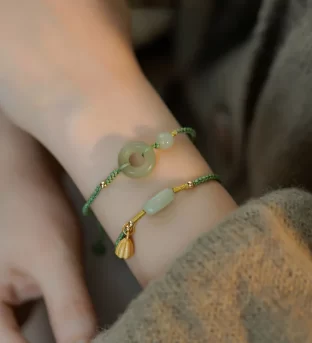 Green Jade Donut Bracelet