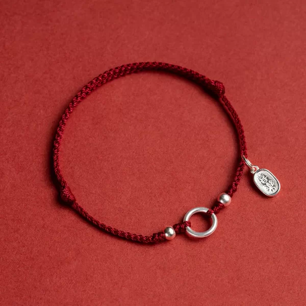 Lucky Fortune Peace Joy Lotus Peace Buckle Red String Bracelet