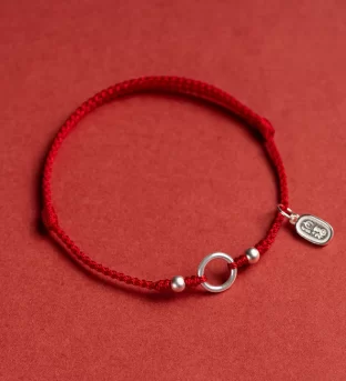 Lucky Fortune Peace Joy Lotus Peace Buckle Red String Bracelet