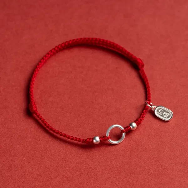 Lucky Fortune Peace Joy Lotus Peace Buckle Red String Bracelet