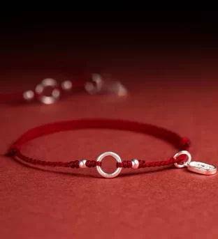 Lucky Fortune Peace Joy Lotus Peace Buckle Red String Bracelet