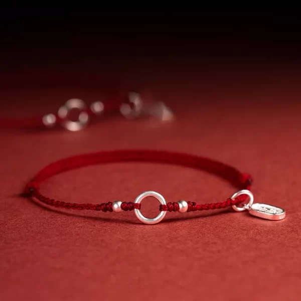 Lucky Fortune Peace Joy Lotus Peace Buckle Red String Bracelet