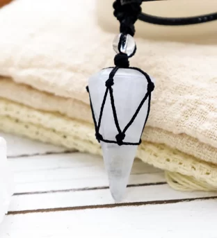 Natural Stone Pointed Pendant Necklace