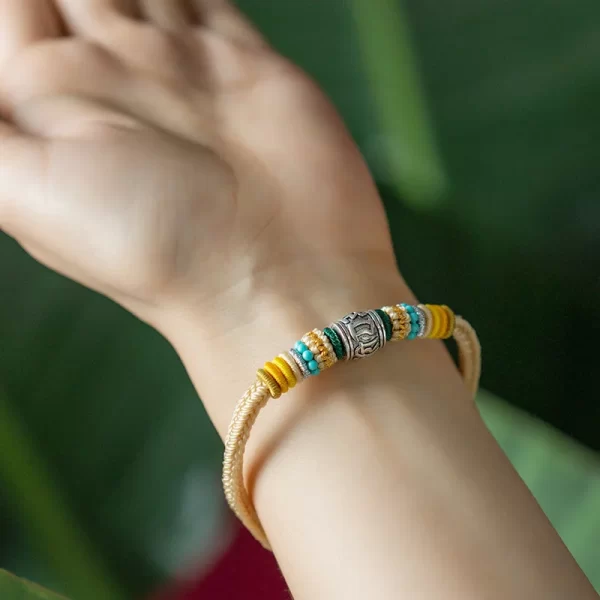 Handmade 925 Sterling Silver Tibetan Om Mani Padme Hum Purity Braided Bracelet