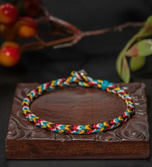 Tibet Handmade Five Color Thread Protection Braid String Bracelet