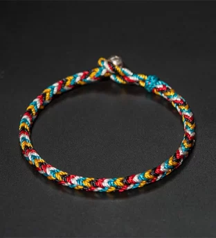 Tibet Handmade Five Color Thread Protection Braid String Bracelet