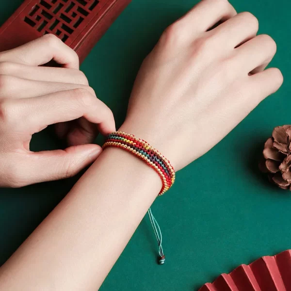 Tibet Rainbow Multicolored Protection Braided String Bracelet