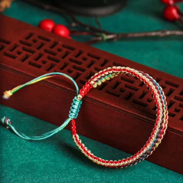 Tibet Rainbow Multicolored Protection Braided String Bracelet