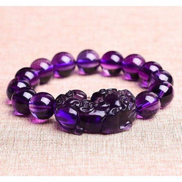 Wealth Pixiu Charm in Natural Amethyst Bracelet